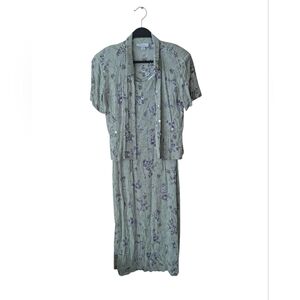 Dressbarn Vintage Girlie Cottagecore Two Piece Floral Top Dress Size 10